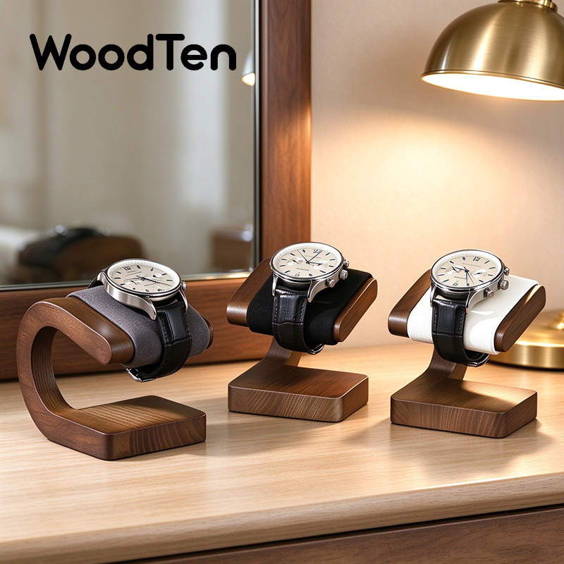 Jewelry And Watches Inc - حامل عرض ساعات خشبي جديد من