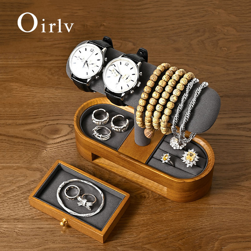 Oirlv خشب متين ساعة منظم الرف  - مراجعة Watch Display Box وسعره